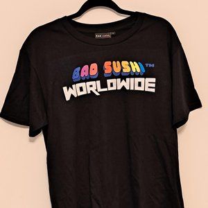 Bad Sushi Worldwide World Tour Black Tee - Shirt  Size Large